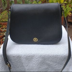 Vintage Coach Leather Large Shoulder Ranch Bag Brass Hardware